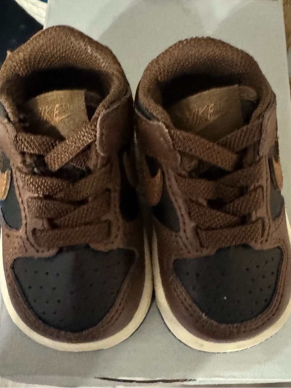 Nike Kids Brown and Black Suede-Style Sneakers